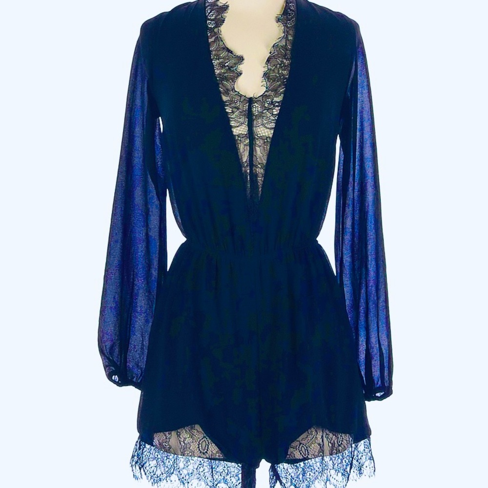 Blue lace romper